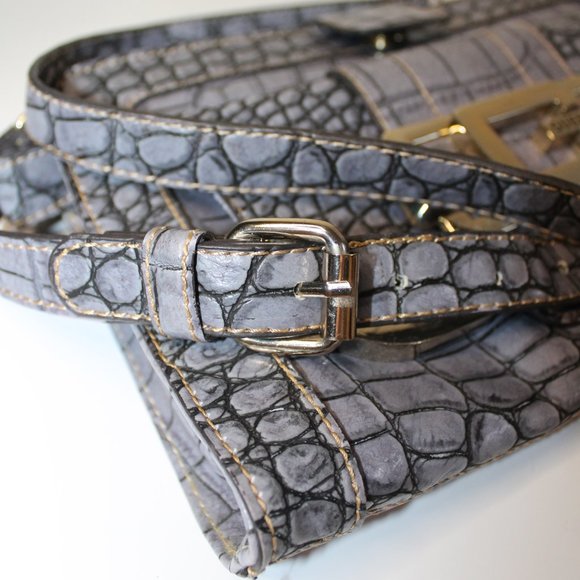 Rare Y2K Vintage Purple Croc Crossbody Guess Bag - Picture 3 of 7